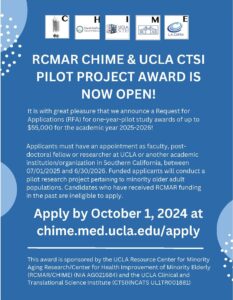 Read more about the article UCLA RCMAR CHIME – CTSI Pilot Award RFA is open!